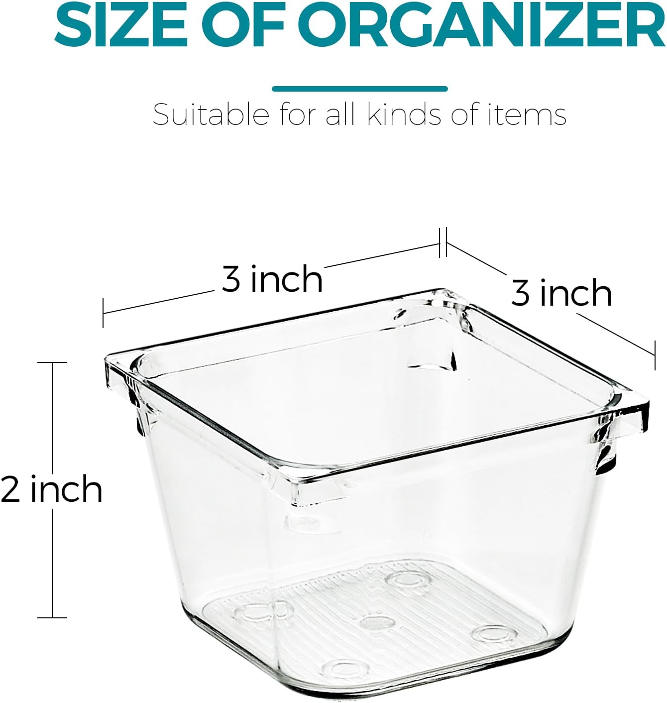 4 Pack Drawer Organizer - 3" X 6" Clear Acrylic Storage Bins with Non-Slip Pads, Versatile Desk Tray for Makeup, Jewelry, Kitchen, Bathroom, and Office Organization
