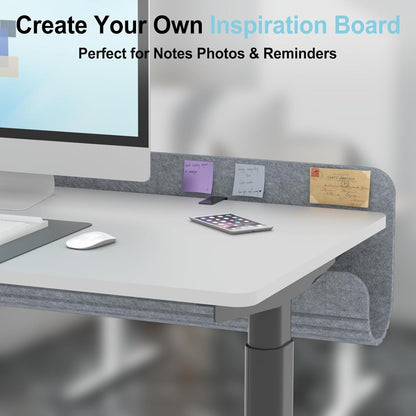 Felt Under Desk Cable Management Tray, 47.2" Cord Organizer with Clamp or Screw Mount, Laptop & Tablet Slot, Desk Cable Organizer for Home & Office