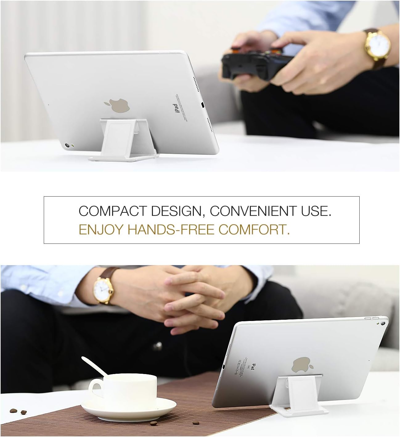 MoKo 2PCS Phone/Tablet Stand, Desktop Holder for 4-11" Device, Fit with iPhone 17/17 Air/17 Pro/17 Pro Max, iPhone 16/Pro/Pro Max/Plus, iPhone 15/Pro/Pro Max/Plus, iPhone 14/Pro/Pro Max/Plus