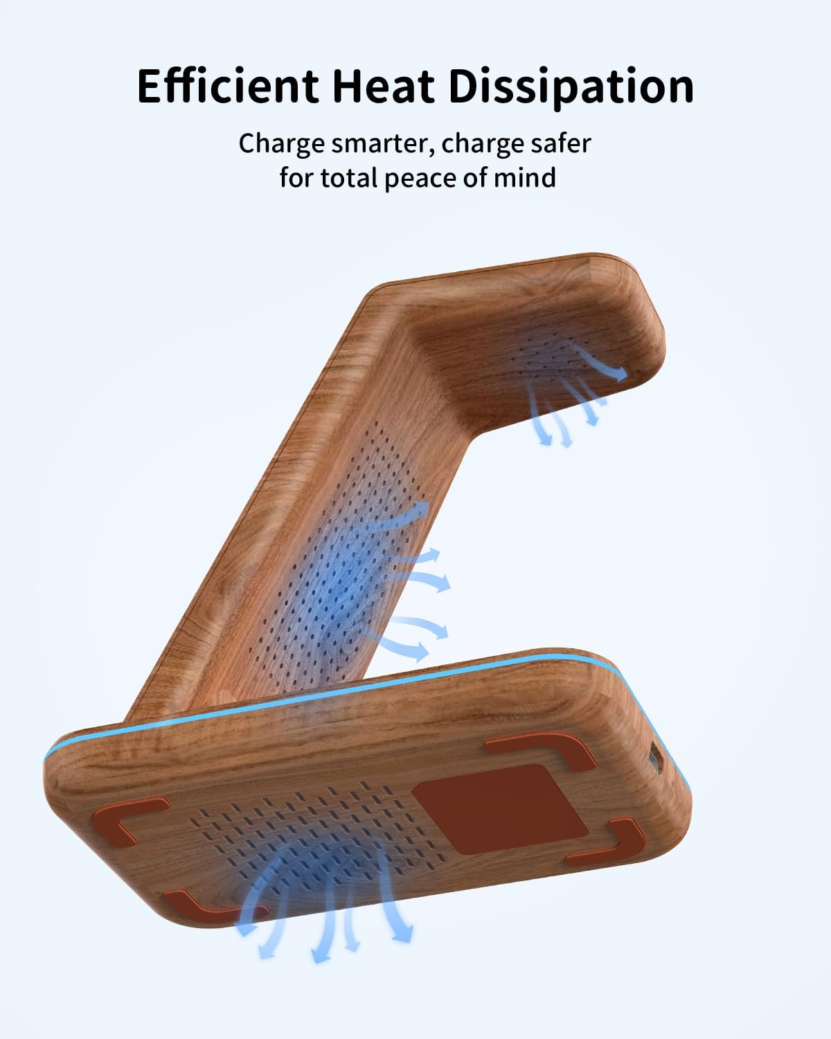 Charging Station for iPhone and Apple Watch: 3 in 1 Wireless Phone Charger Stand for iPhone 17 16 15 14 13 12 11 Pro Max & AirPods, Bedside Nightstand Docking
