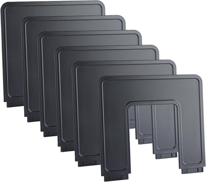 Adjustable Vertical File Sorter Sturdy Plastic Expandable Upright File Holder, Desktop Binder Organizer, School Office File Organizer Bookshelf Divider, Assemble Easily Endlessly, Black