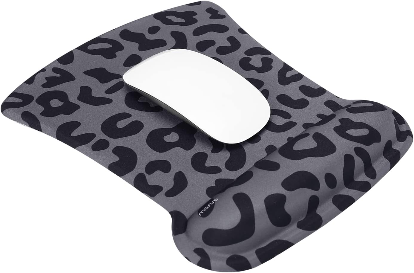 MOSISO Wrist Rest Support for Mouse Pad&Keyboard Set, Leopard Grain Ergonomic Mousepad&Coaster Non-Slip Base Home/Office Pain Relief&Easy Typing Cushion with Neoprene Cloth&Raised Memory Foam, Black