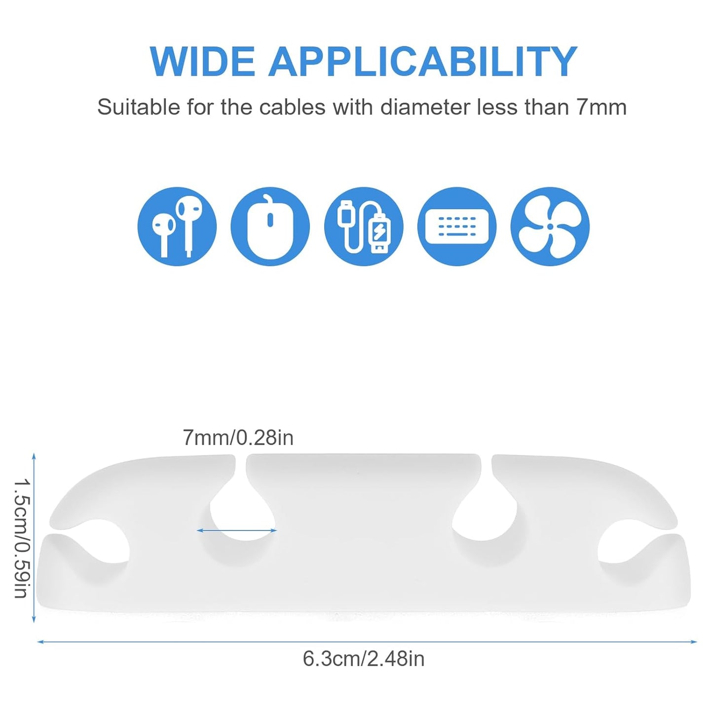 WLLHYF Cable Clips 3PCS Cord Wire Organizer Cable Management Holders 4 Hole Silicone Cable Harness USB Charging Accessory Cable Holder for Office and Home Desk (Black)