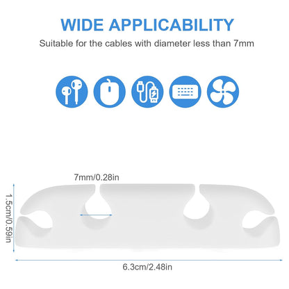 WLLHYF Cable Clips 3PCS Cord Wire Organizer Cable Management Holders 4 Hole Silicone Cable Harness USB Charging Accessory Cable Holder for Office and Home Desk (Black)