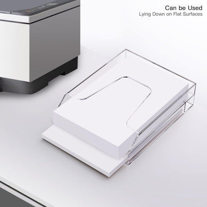 YUXUN Acrylic File Folder Holder, Vertical File Storage, Clear Desktop Organizer, 2 Pockets