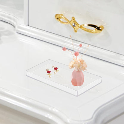 Bigfety Acrylic Vanity Tray for Organizing, Clear Bathroom Trays for Counter, Desk, Dresser