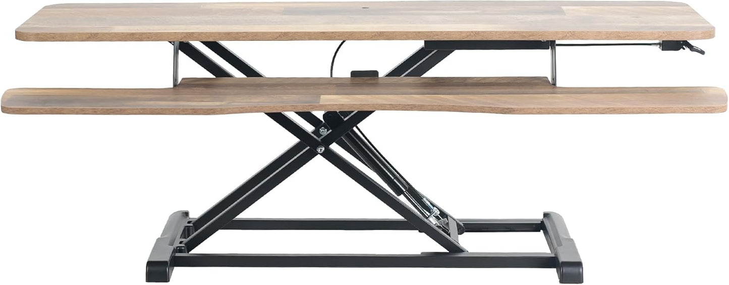 VIVO 26 inch Desk Converter, K Series, Height Adjustable Sit to Stand Riser, Dual Monitor and Laptop Workstation with Keyboard Tray, Black, DESK-V026KB