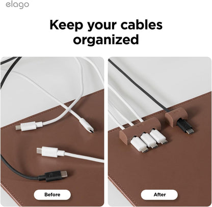 elago Magnetic Cable Management Organize 4 Cables, Powerful Magnets, Wire Holder Keeper Organizer Phone Home Office Desk Compatible with Magnetic Pad (1 Slot +3 Slot Set)[Stone]
