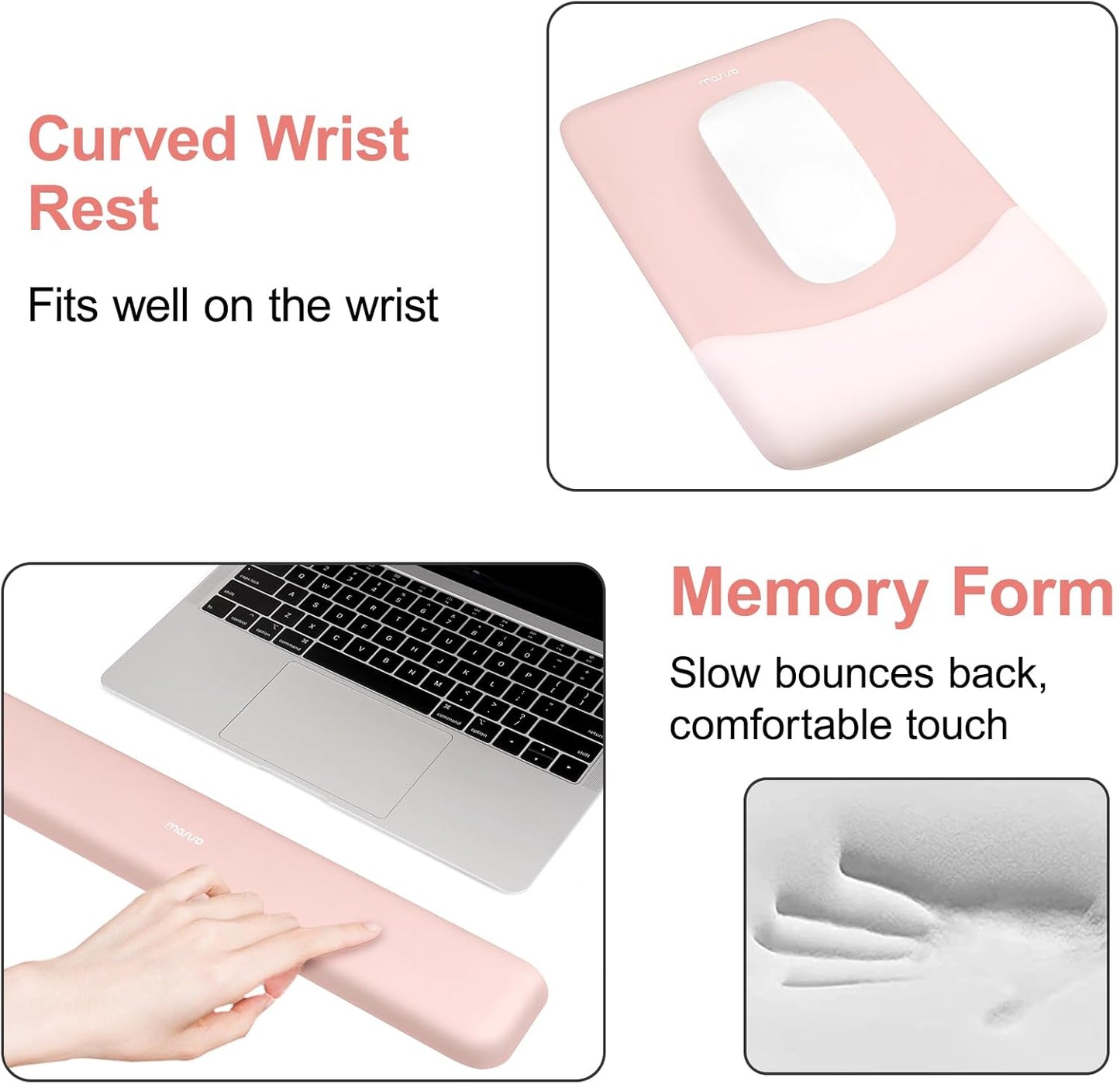 MOSISO Keyboard Mouse Pad Set, Large Gaming Mouse Pad&Rectangular Keyboard Wrist Rest&Mousepad with Wrist Rest&Coaster, Ergonomic Non-Slip&Easy Typing Pad with Curved Silicone Lining, Antique Green
