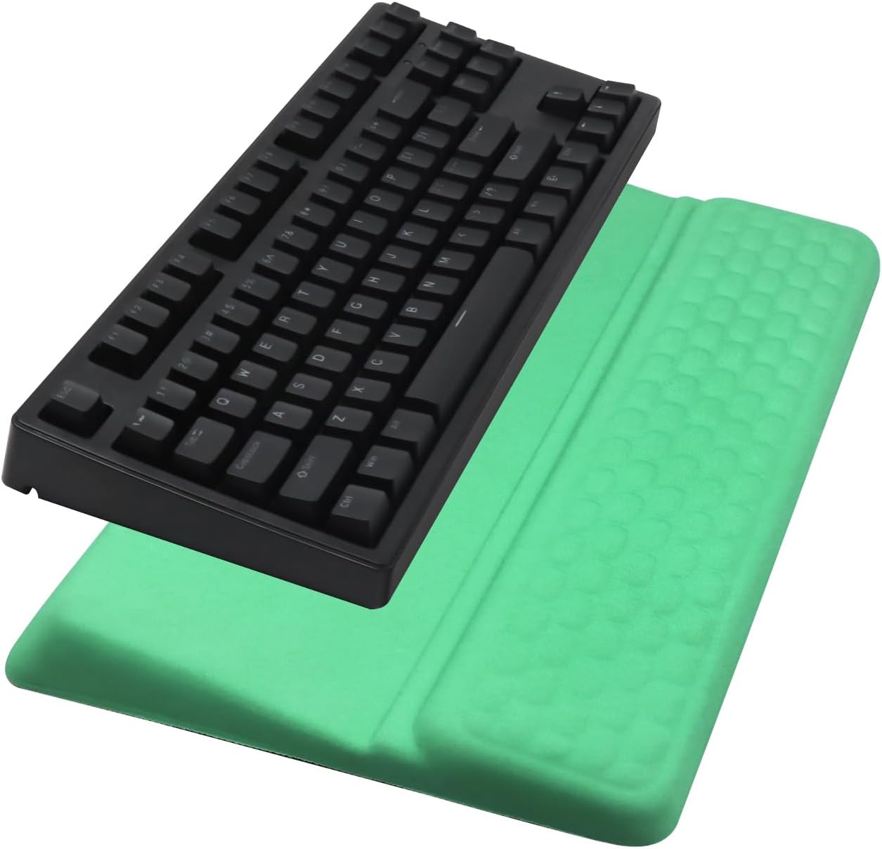 Computer Keyboard Stand Pad with Wrist Rest, Ergonomic Comfy Tilted Keyboard Stand Riser Holder Pad for Office Home (Black)