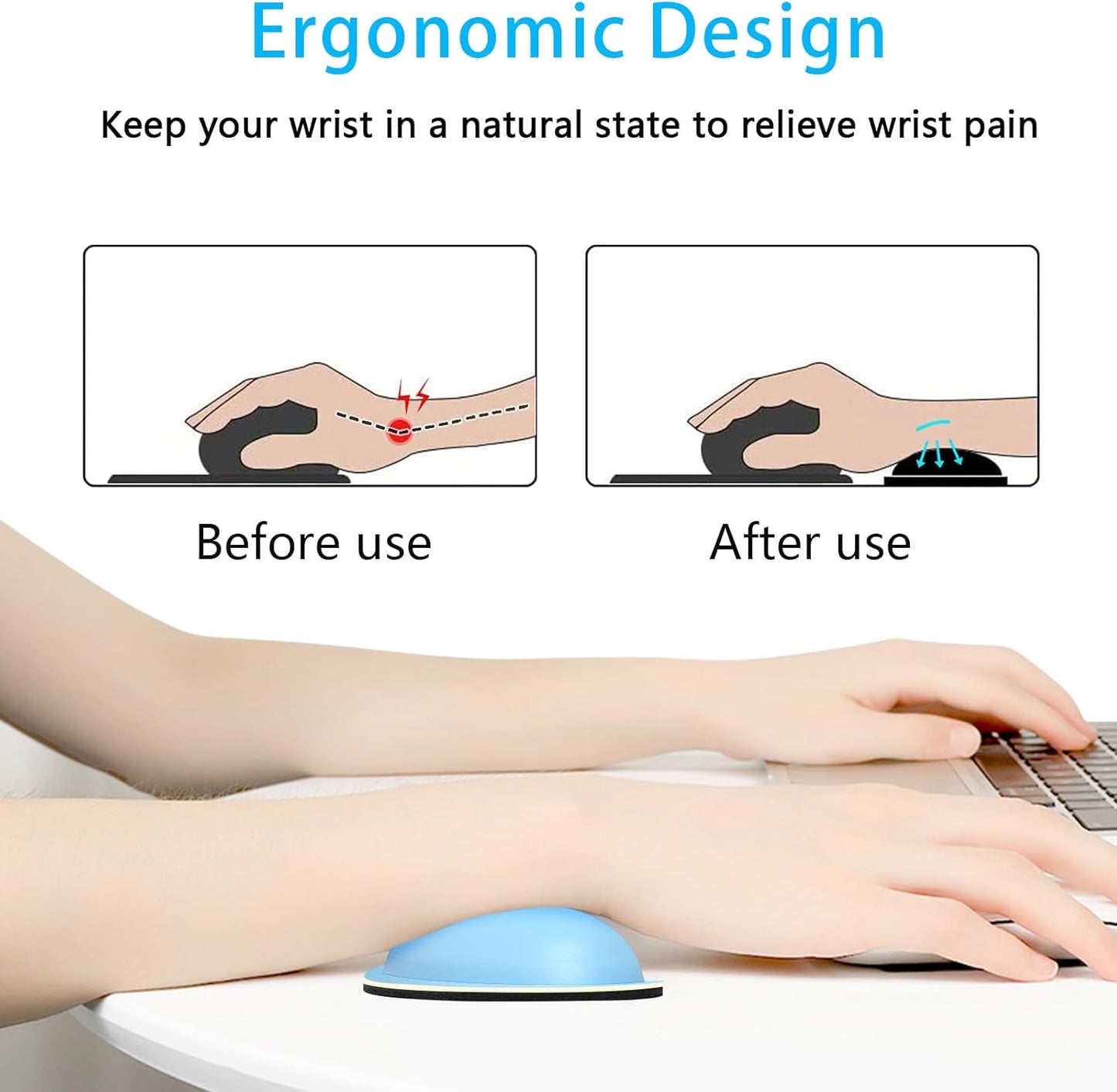 Dapesuom Keyboard Wrist Rest Set, Cute PU Leather Wrist Cushion for Computer Keyboard and Mousepad, Memory Foam Mouse Pad Rests Support with Non-Slip Base for Typing Pain Relief Laptop, Colonial White