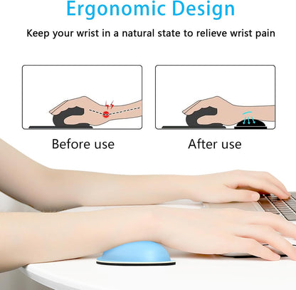 Dapesuom Keyboard Wrist Rest Set, Cute PU Leather Wrist Cushion for Computer Keyboard and Mousepad, Memory Foam Mouse Pad Rests Support with Non-Slip Base for Typing Pain Relief Laptop, Colonial White