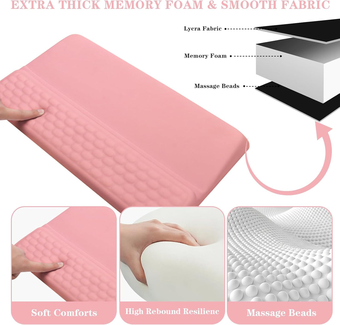 Computer Keyboard Stand Pad with Wrist Rest, Ergonomic Comfy Tilted Keyboard Stand Riser Holder Pad for Office Home (Black)