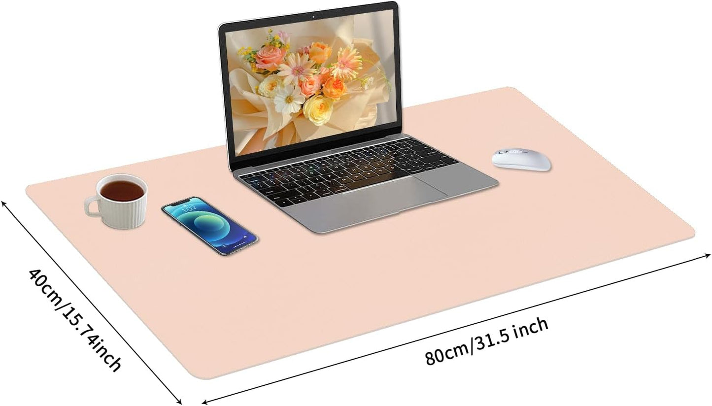 Bloss Leather Desk Pad and Keyboard Wrist Rest, Large Mouse Pad + Keyboard Pad+Mouse Wrist Support, Non-Slip Desk Mat Protector for Office, Home(31.5×15.7 Inches,Beige)