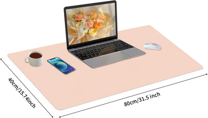 Bloss Leather Desk Pad and Keyboard Wrist Rest, Large Mouse Pad + Keyboard Pad+Mouse Wrist Support, Non-Slip Desk Mat Protector for Office, Home(31.5×15.7 Inches,Beige)