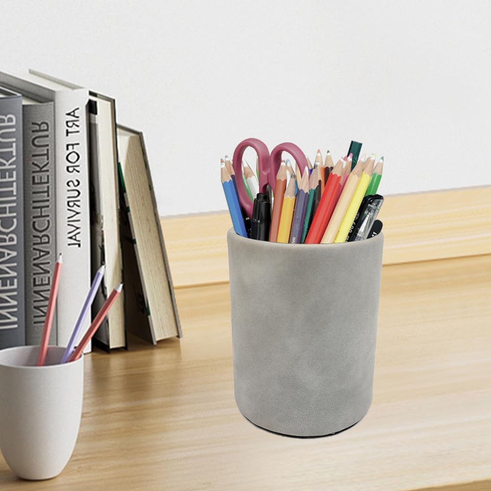 Pen Holder for Desk Pencil Organizer Cute Cup Holders Aesthetic (Black, 3.94" x3.15" x3.15")