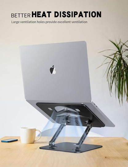 Laptop Stand, Ergonomic Adjustable Computer Stand for Collaborative Work, Foldable and Portable Heat Sink Computer Stands, Fits up to 15.6-inch Laptops (Orange)