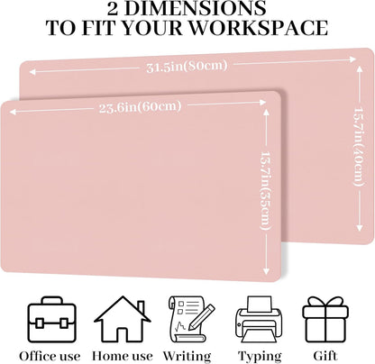 Mouse Pad and Keyboard Wrist Rest, 3-in-1 Large Keyboard and Mouse Pad Set, Ergonomic Wrist Rest for Computer Keyboards, Non-Slip Desk Mat Protector for Women (Purple Pink, 31.5" X 15.7")