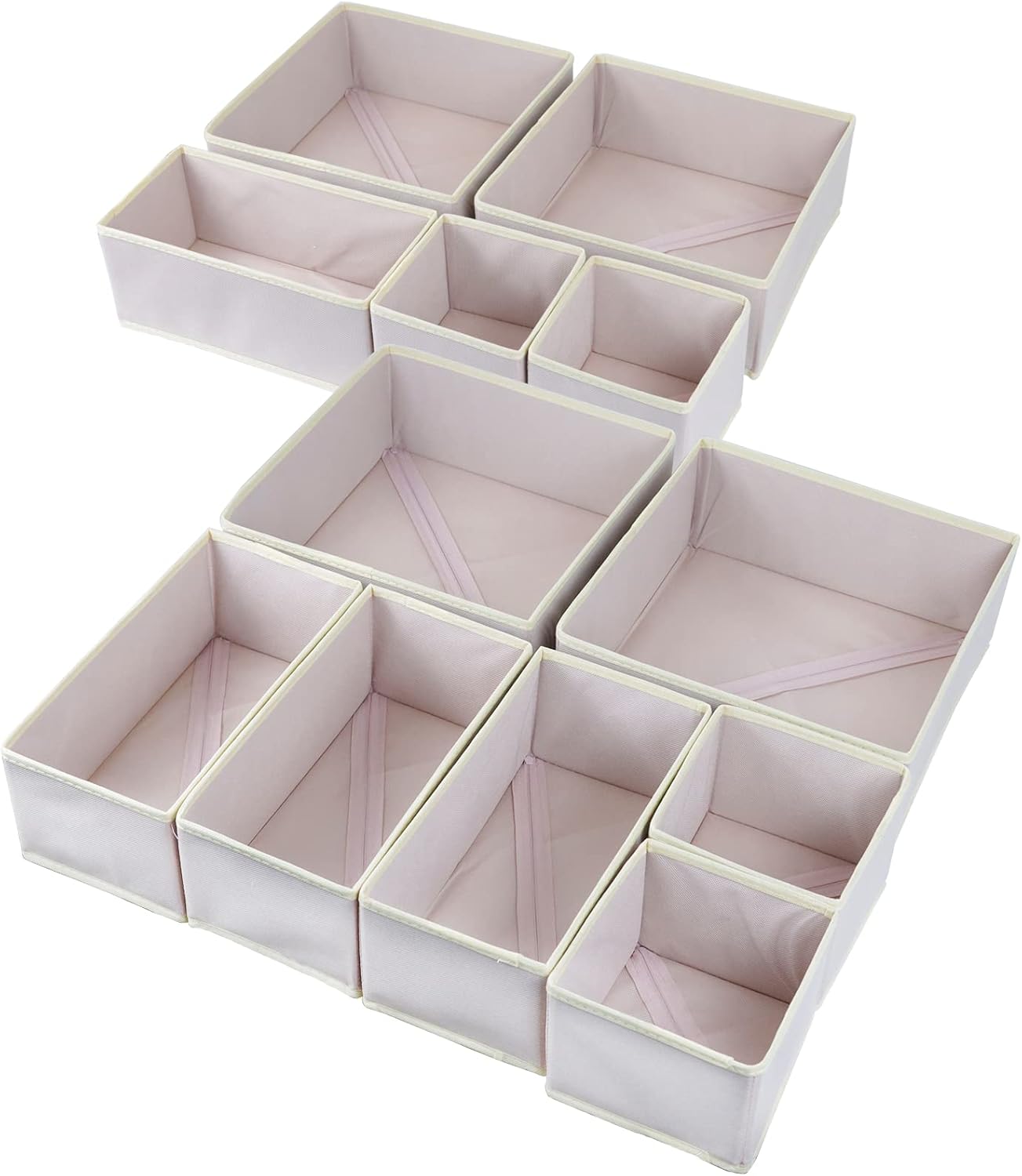 Fordonral 12 Pack Drawer Organizer Clothes, Foldable Fabric Dresser Organizer Closet Organizers and Storage Box for Underwear,Folded Clothes,Baby Clothing,Socks,Bra,Towels,Ties(12 Pack,Gray)
