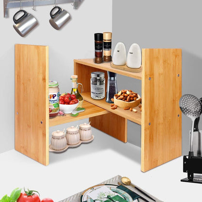 Sorfity Adjustable Desktop Bookshelf, Desk Organizer Display Shelf Counter Top Bookcase Free Style Display Shelf Rack Office Supplies Storage Shelf Book Multipurpose Bookshelf for Office Kitchen