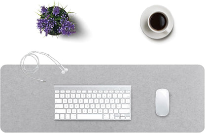 Felt Desk Mat | Computer Mat for Desk(36x12Inches) | Large Felt Mouse Pad and Keyboard Mat | Desk Protector for Office | Dark Gray