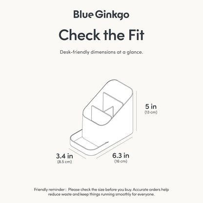 BLUE GINKGO Desk Holder – Korean-Made Office Organizer for Pencils, Pens, Notes, and Desk Supplies (White)