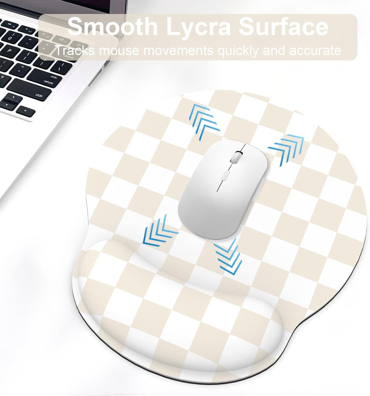 Ergonomic Mouse Pad with Wrist Rest and Keyboard Wrist Rest, Memory Foam Wrist Rest for Computer Keyboard, Easy Typing, Pain Relief, Mouse Pad Wrist Support for Gaming,Office, Laptop, Black Flower