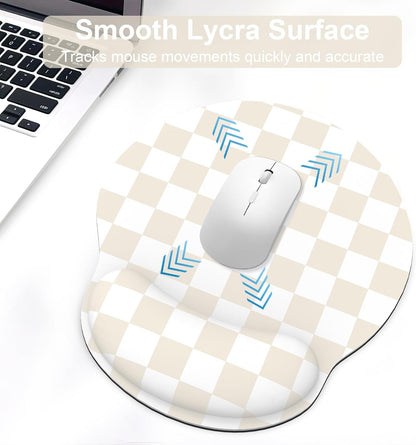 Ergonomic Mouse Pad with Wrist Rest and Keyboard Wrist Rest, Memory Foam Wrist Rest for Computer Keyboard, Easy Typing, Pain Relief, Mouse Pad Wrist Support for Gaming,Office, Laptop, Black Flower