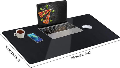 Bloss Leather Desk Pad and Keyboard Wrist Rest, Large Mouse Pad + Keyboard Pad+Mouse Wrist Support, Non-Slip Desk Mat Protector for Office, Home(31.5×15.7 Inches,Beige)