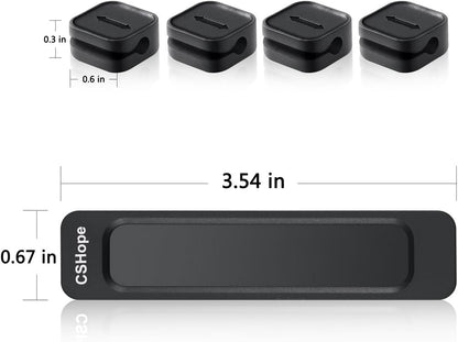 Magnetic Cable Organizer, Desktop Cable Holder Multipurpose with 8 Clips, Magnetic Cable Clips Organizer, Cord Management for All Wires (2 Pack, Black and White)