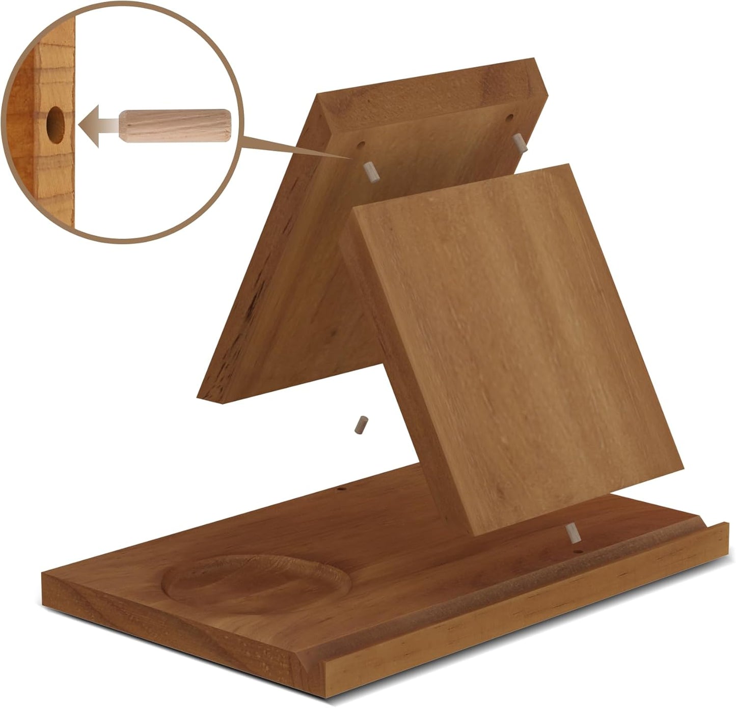 LITIVY Wooden Book Holder with Drink Holder, Wooden Triangle Bookmark Reading Rest with Slotted, Book Display Bookmark Book Holder Decor for Coffee and Book Lover Gifts (Greenish Gray)