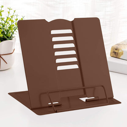 MSDADA Desk Book Stand Metal Reading Rest Book Holder Adjustable Cookbook Documents Holder for Recipes Textbooks Tablet Music Books, Mom Gifts, Gifts for Grandma Mom Mothers Day(Light Purple)