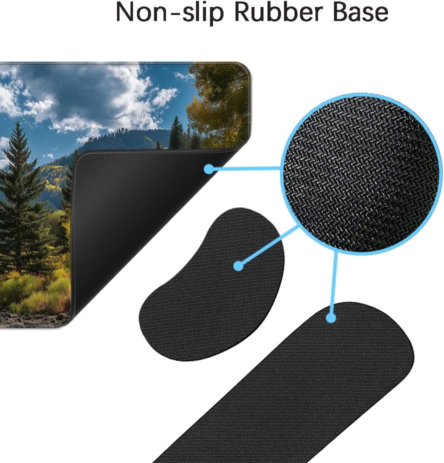 MIBITRI Keyboard Mouse Pad Set, Extended Gaming Mouse Pad+Ergonomics Keyboard Wrist Rest Support, Memory Foam, Easy Typing Pain Relief, 4Pcs XXL Ultra Thick Desk Mat, Enchanted Bookshelf