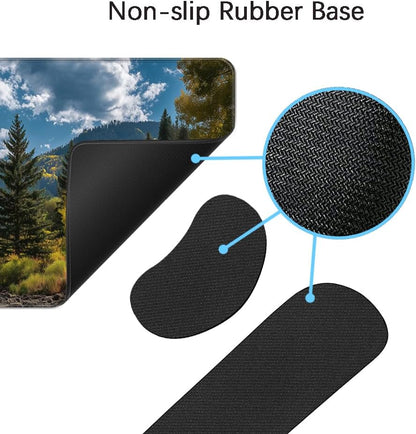 MIBITRI Keyboard Mouse Pad Set, Extended Gaming Mouse Pad+Ergonomics Keyboard Wrist Rest Support, Memory Foam, Easy Typing Pain Relief, 4Pcs XXL Ultra Thick Desk Mat, Enchanted Bookshelf