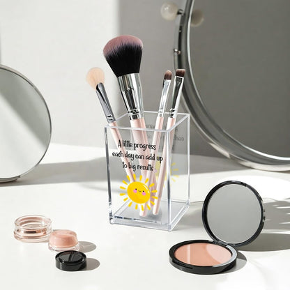 Just Breathe Acrylic Cosmetic Pencil Pen Holder Cup, Hope Inspirational Makeup Brush Organizer Holder, Women Faith Gifts, Encouragement Gifts for Women Mom Daughter Sister Friend Yoga Teacher