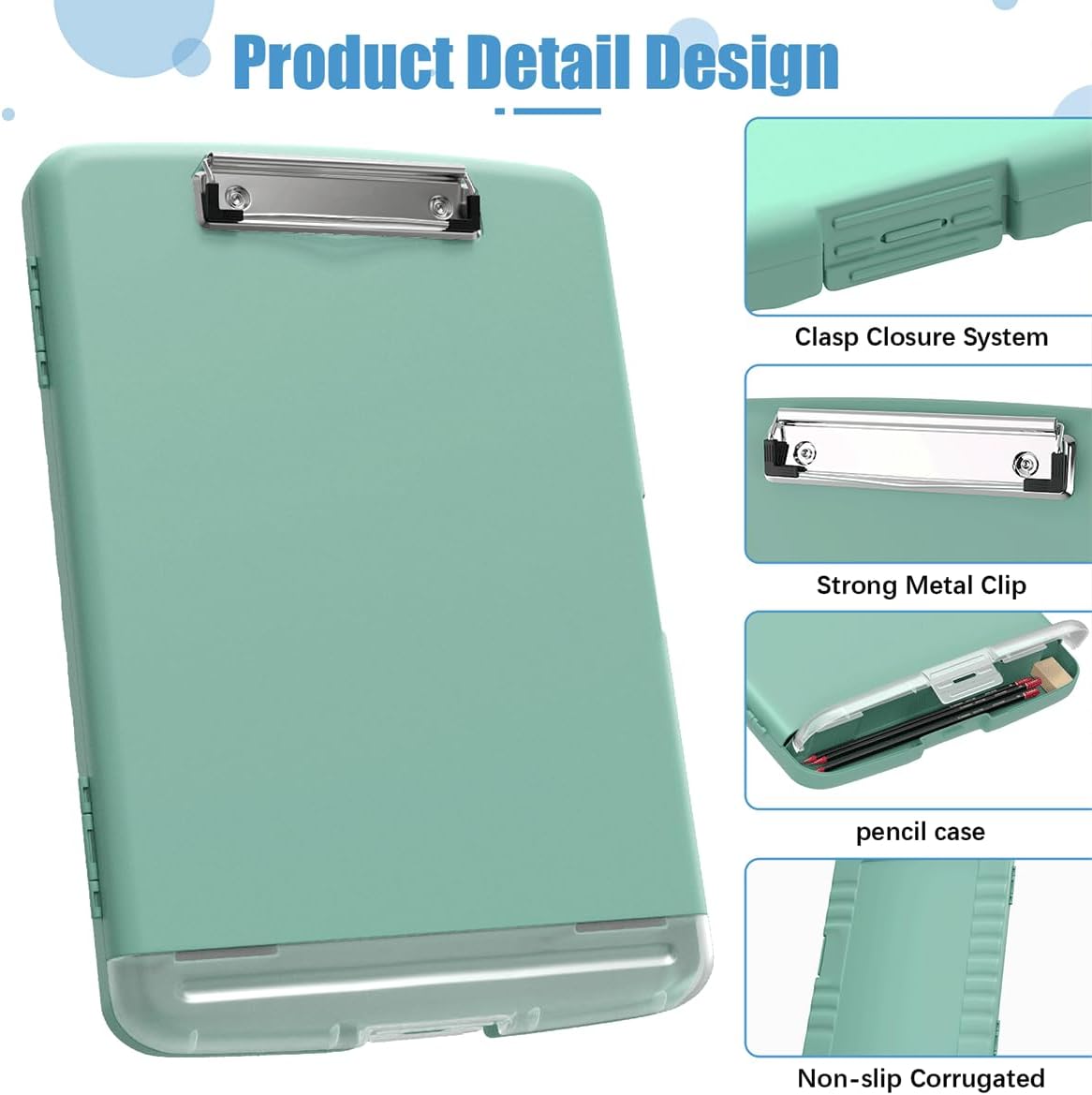 Hongri Clipboard with Storage with Pen Holder, Folder Nursing Clip Board 8.5 x 11 Foilo-Side Opening, High Capacity, Light Weight for Teachers, Classroom. Size 14 x 9.6 x 1.2 in(Pink)
