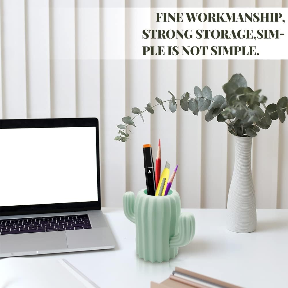 LeonBach 3 Pack Cactus Pen Holders for Desk,Cute Pencil Holders Succulent Pen Cups Cactus Office Classroom Decor Boho Desk Accessories Makeup Brush Holder Toothbrush Holder for Home School Office