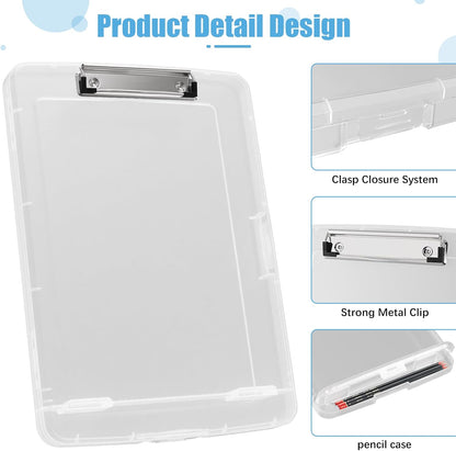 Hongri Clipboard with Storage with Pen Holder, Folder Nursing Clip Board 8.5 x 11 Foilo-Side Opening, High Capacity, Light Weight for Teachers, Classroom. Size 14 x 9.6 x 1.2 in(Pink)