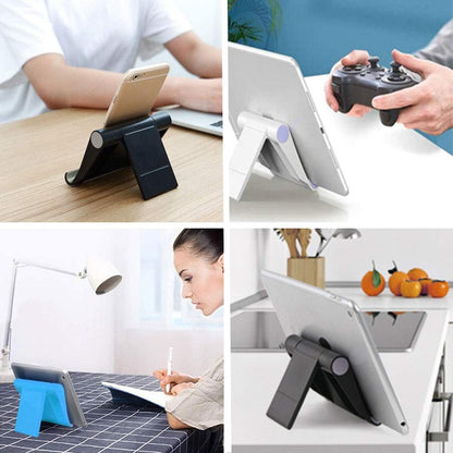 VOVIGGOL 4 Pack Cell Phone Stand for Desk, Foldable Cell Phone Holder Mobile Stand Phone Dock, Adjustable Tablet Stand Holder Compatible with iPhone 16 15 14 13 12 11 Pro iPad Samsung(4 Color)
