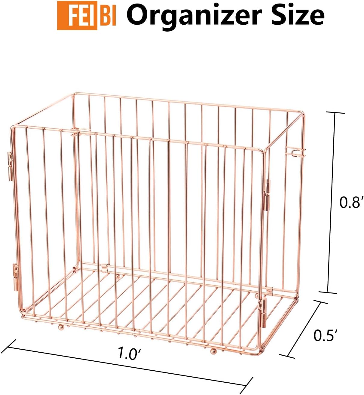 Hanging Rose Gold File Organizer, equipped with a 6-piece set of rose gold desktop accessories