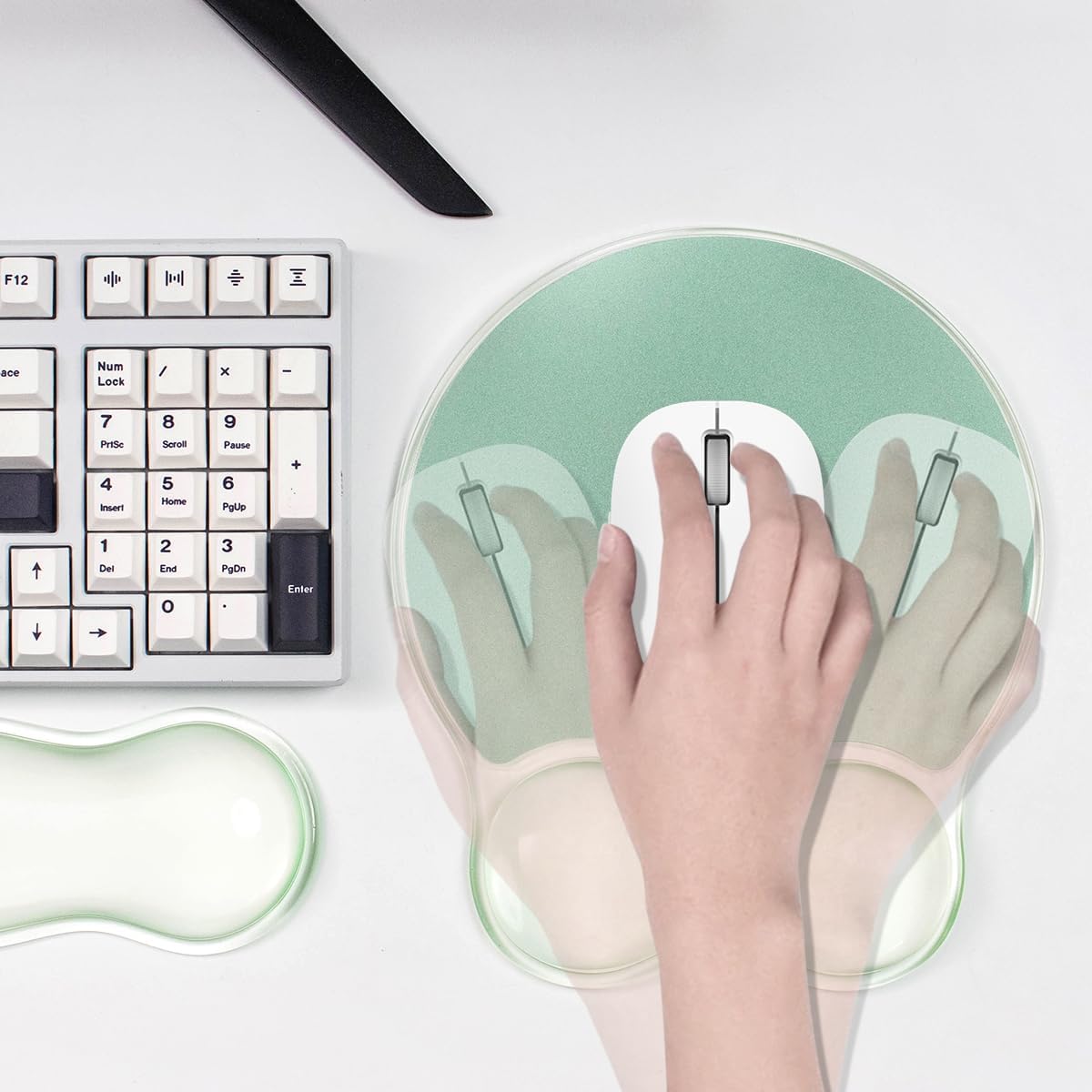 Gel Wrist Rest and Cloud Mouse Pad Support for Keyboard and Mouse - Ergonomic Pink Keyboard Wrist Pad Set for Typing Pain Relief/Computer/Laptop/Gaming/Home/Office (Cloud Shape, Gradient Blue Pink)