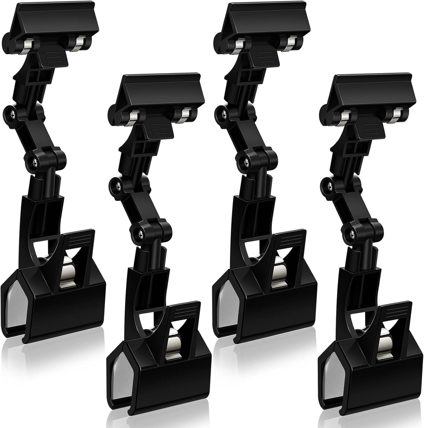 Adjustable Document Holder for Typing, Rotatable Paper Copy Holder Clip,Handy Artist Supplies Clamp,Computer Typing Proofing Folder.(4 Pack) (Black)