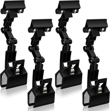 Adjustable Document Holder for Typing, Rotatable Paper Copy Holder Clip,Handy Artist Supplies Clamp,Computer Typing Proofing Folder.(4 Pack) (Black)