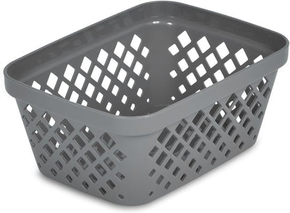 Glad Plastic Storage Basket Set - Multipurpose Drawer Trays, Kitchen Pantry Containers, and Bathroom Bins - 6 Pack Medium Organizers, Grey