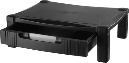 Kantek Single-Level Monitor Stand, 17" X 13.25" X 3" To 6.5", Black, Supports 50 Lbs