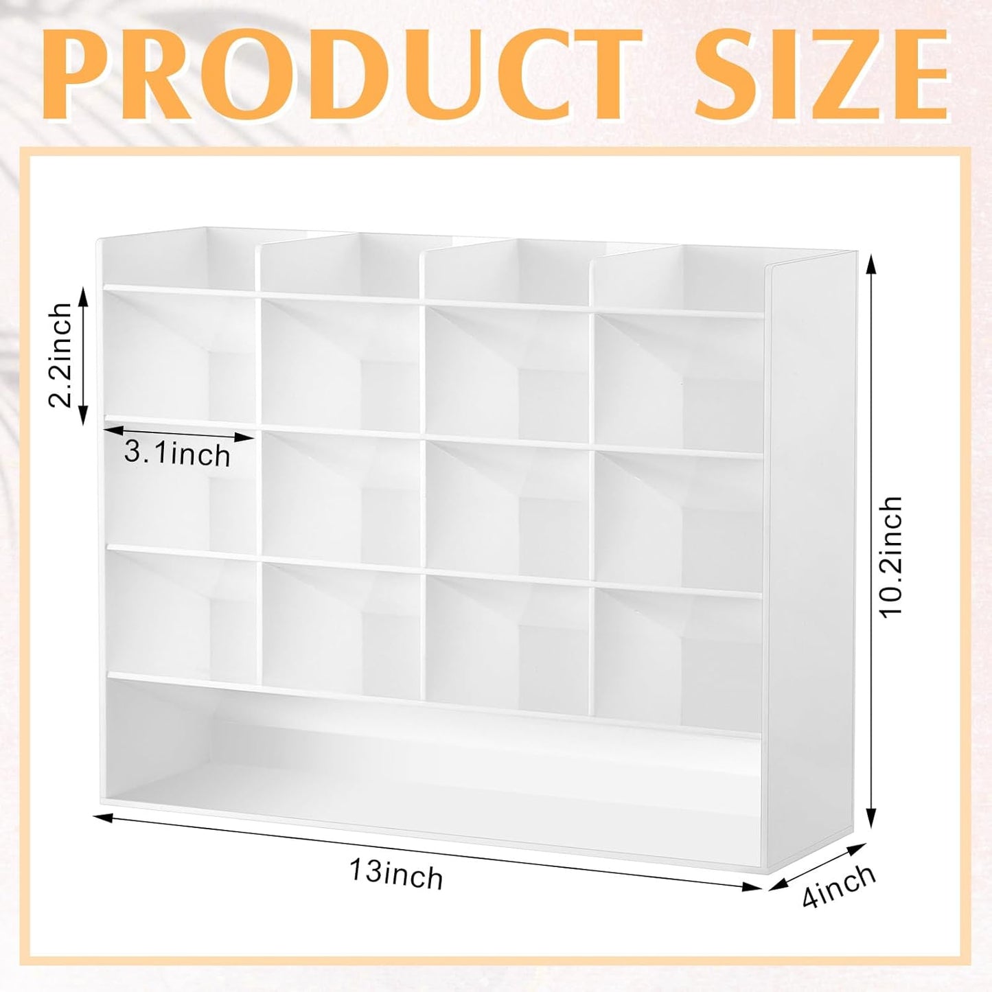 MotiMind Acrylic Pen Organizer Storage for 250 Markers Vertical Marker Organizer Acrylic Pen Display Holder for Office Desk Desktop Stationery Pencil Storage, Clear, 13 x 4 x 12.4 Inch