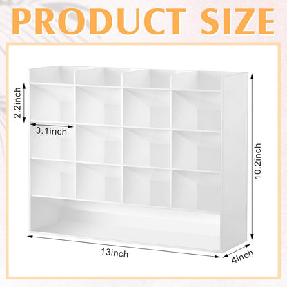 MotiMind Acrylic Pen Organizer Storage for 250 Markers Vertical Marker Organizer Acrylic Pen Display Holder for Office Desk Desktop Stationery Pencil Storage, Clear, 13 x 4 x 12.4 Inch
