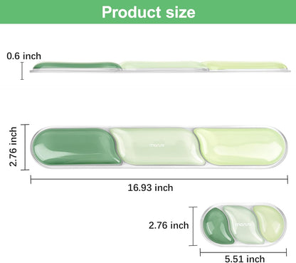 MOSISO Gel Keyboard Wrist Rest&Wrist Support for Mouse, Streamlined Ergonomic Soft Cooling Gel Mousepad Pain Relief Easy Typing Pad Non-Slip Computer Laptop Home/Office, Green