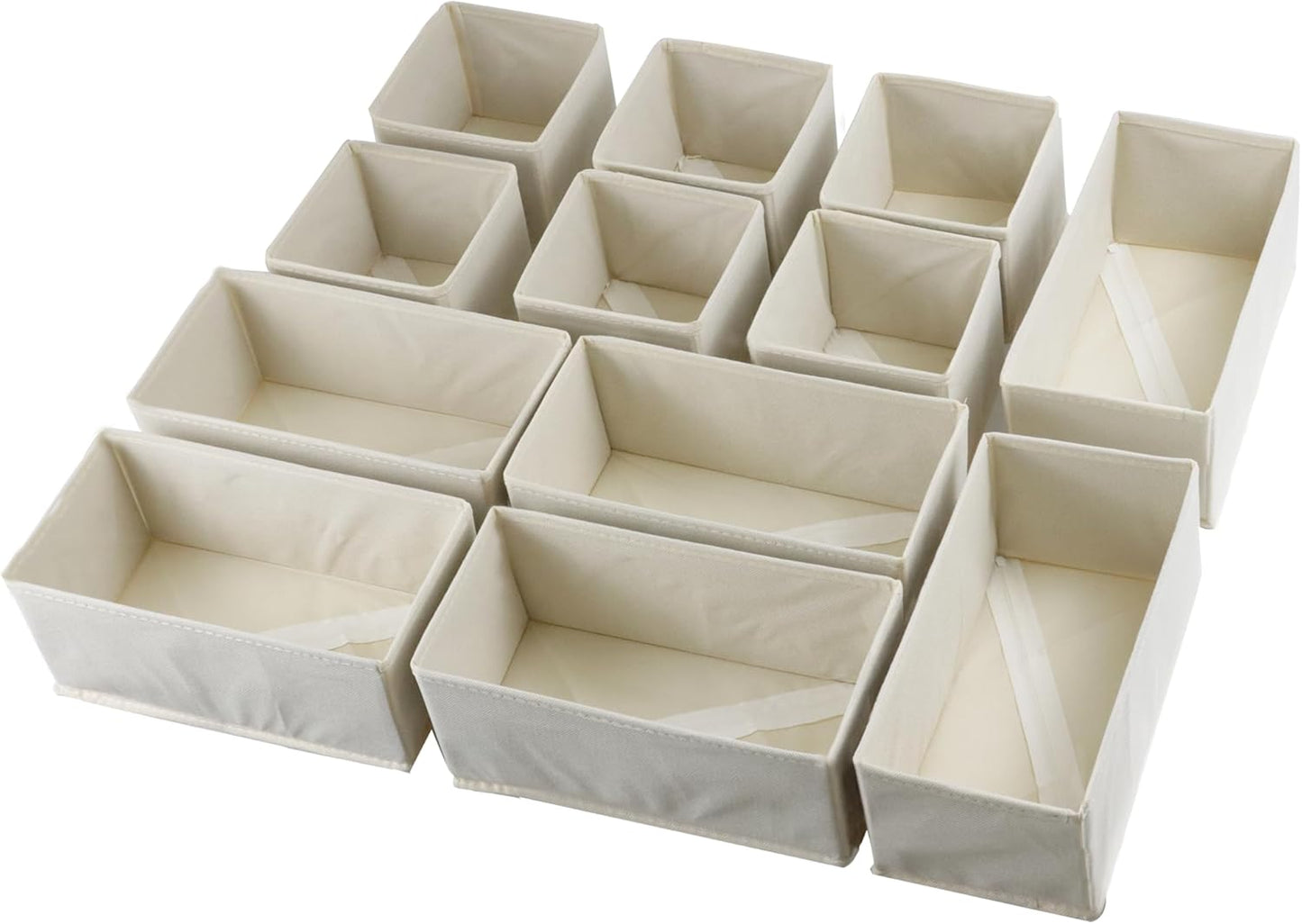 Fordonral 12 Pack Drawer Organizer Clothes, Foldable Fabric Dresser Organizer Closet Organizers and Storage Box for Underwear,Folded Clothes,Baby Clothing,Socks,Bra,Towels,Ties(12 Pack,Gray)