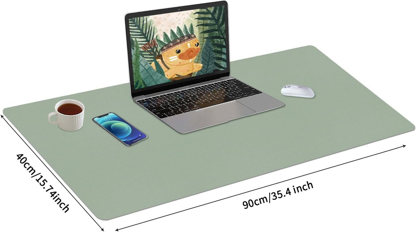 Bloss Leather Desk Pad and Keyboard Wrist Rest, Large Mouse Pad + Keyboard Pad+Mouse Wrist Support, Non-Slip Desk Mat Protector for Office, Home(31.5×15.7 Inches,Beige)